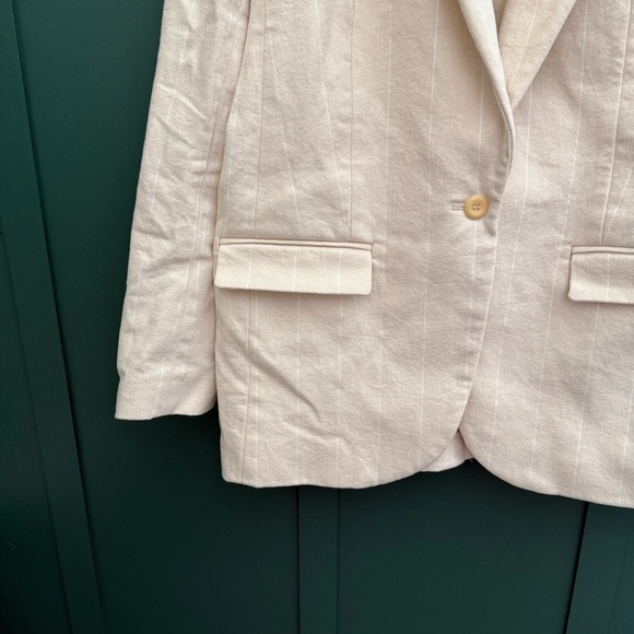 J. Crew Alfie Cream Blazer Jacket In Denim Stripe - Picture 5 of 9